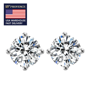 1ct मोइससानाइट बालियां 925 स्टर्लिंग सिल्वर18के सफेद सोने की 6.5 मिमी डी वी बनाम मोइससानाइट स्टड महिला शादी पार्टी के लिए - Product Image 1