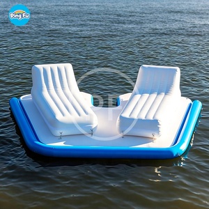 Îlot de salon flottant gonflable personnalisé avec chaises Salon flottant gonflable avec chaises Jouets flottants pour les fêtes aquatiques et les centres de villégiature - Product Image 4
