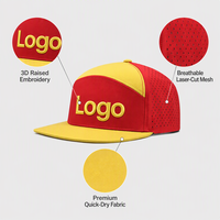 Casquette de baseball et de golf personnalisée avec broderie, 6 panneaux, visière plate, découpe au laser, respirante, avec logo personnalisé