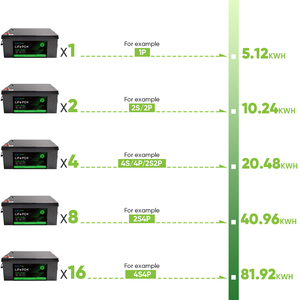 Batterie lithium-ion 24V 12V 400Ah avec BMS, compatible 12.8V 200Ah 300Ah 400Ah, pour applications solaires et marines 12.8V 25.6V 400Ah - Product Image 6