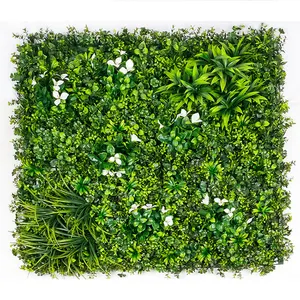 EG-J033 1m * 1m popolare decorazione interna pannelli di plastica verde parete erba artificiale muro