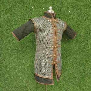เสื้อเชนเมลเหล็กอ่อน9มม. แขนกุดปักหมุดแบนพร้อมเกราะวงแหวนรองสำหรับงานแสดงสินค้าและคอสเพลย์ - Product Image 2