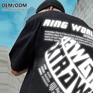 T-shirt in cotone Premium 100% personalizzato oversize luminosa stampa in vinile incandescente al buio con il tuo Logo o Design - Product Image 1