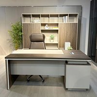 Bureau en bois convertible moderne et minimaliste de luxe avec deux armoires pour poste de travail de bureau de direction