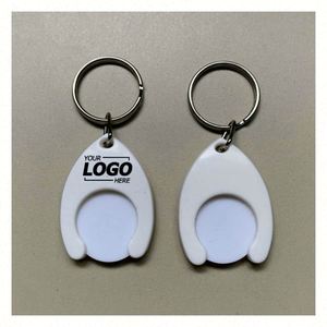 <b>Custom</b> Raindrop Trolley Coin <b>Keychains</b> - Promotional Shopping Cart Tokens - Product Image 1