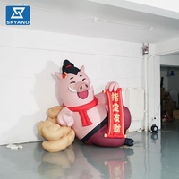 Modèle gonflable de cochon de dessin animé pour la décoration de fêtes et festivals en plein air
