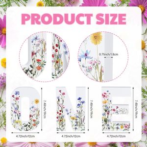 Letrero de Madera con Flores Silvestres para Primer <span class=keywords><strong>Cumpleaños</strong></span>, Accesorio para <span class=keywords><strong>Fotos</strong></span> de Baby Shower, Decoración para Primer <span class=keywords><strong>Cumpleaños</strong></span>, Centro de Mesa para <span class=keywords><strong>Pastel</strong></span> - Product Image 2