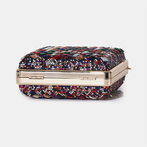 Sac de soirée rigide CHRISBELLA 2026, nouveau design, <span class=keywords><strong>multicolore</strong></span>, avec strass, poignée et chaîne scintillantes - Product Image 4