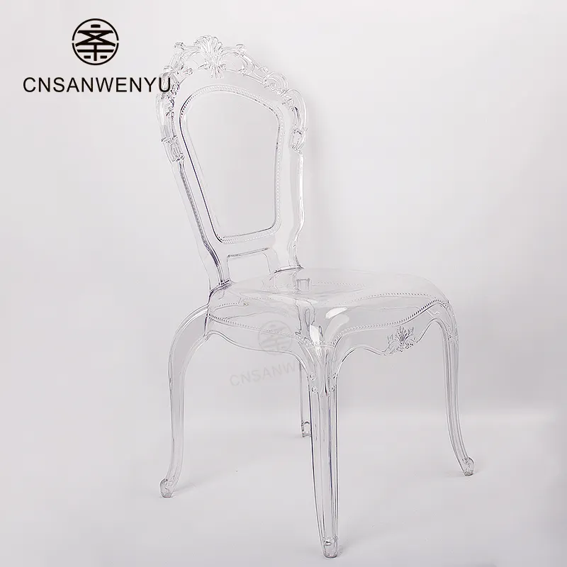 großhandel transparenter Hochzeitsstuhl aus Kunststoff für Bankett Outdoor Indoor PC-Thronstuhl Crystal Princess-Sessel für Veranstaltungen