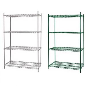 מדף אחסון מתכתי עמיד וידידותי לסביבה בעל 4 שכבות עם ציפוי אפוקסי, גובה מתכוונן, מתאים למטבח וסלון - Product Image 1