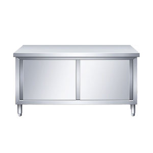 Commerciële roestvrijstalen opbergkast voor fastfood, zwaar uitgevoerde werktafel met schuifdeuren, bar, hotel- en restaurantbenodigdheden - Product Image 3