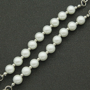 Trendy Hip Hop Pearl <b>Titanium</b> Steel Splicing Cuban <b>Chain</b> Fashion Necklace - Product Image 3