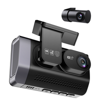 Cámara de Coche Dual 4K Delantera/Trasera con WiFi Integrado, Pantalla Táctil IPS, Visión Nocturna, Gran Angular de 180°, Modo de Estacionamiento 24H, Almacenamiento de 256GB, GPS
