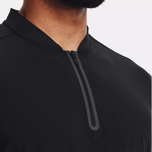 Chemises polo de golf pour hommes de haute qualité personnalisées, noires, avec fermeture éclair, col zippé, t-shirts polo tendance pour hommes - Product Image 5