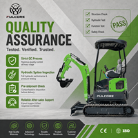 Mini-excavatrice FULCORE CE EPA EuroV certifiée ISO avec double contrepoids et cabine pour l'aménagement paysager de jardin