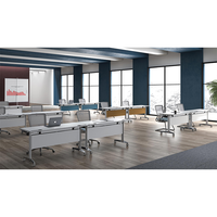 Prix usine bureau d'étude moderne cadre en métal modulaire amovible pliable avec roues Tables de réunion Table de formation