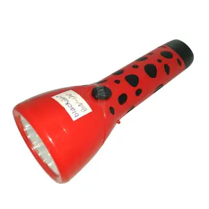 LED rechargeable flashlight with two pins plug AC charging big reflective lamp head led torch