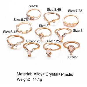 10 unids/set Bohemia Vintage forma de luna de plata chapado en oro nudillo de <span class=keywords><strong>Midi</strong></span> dedo anillo de Metal de las mujeres conjunto de anillo - Product Image 4