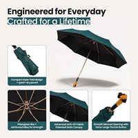 Parapluie pliable artisanal peint à la main, parapluie tendance pour les amoureux des animaux, idée cadeau unique, parapluie compact résistant au vent