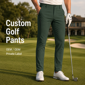 <span class=keywords><strong>Pantaloni</strong></span> da Golf Verde Foresta Personalizzati <span class=keywords><strong>con</strong></span> Tasca Laterale <span class=keywords><strong>con</strong></span> Zip e Orlo Spaccato 30-40, <span class=keywords><strong>Pantaloni</strong></span> Sottili ad Asciugatura Rapida per Campo da Golf, Fabbrica OEM ODM - Product Image 1