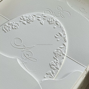 Cao Cấp <span class=keywords><strong>3D</strong></span> Dập Nổi Letterpress Bù Đắp In Ấn Lời Mời Đám Cưới Thủ Công Giấy & Bìa In Ấn - Product Image 5