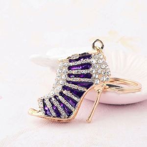 Moda Simli Kristal Taşlı Ayakkabı Anahtarlık Bayan Stiletto Yüksek Topuklu Anahtarlık Kadın Çantası Araba Süsü Aksesuarı Ayakkabı Anahtarlık - Product Image 3
