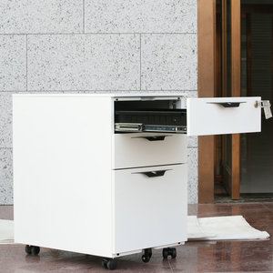 משרד רהיטים פלדה 3 מגירה ארון קבצים נייד תחת שולחן ארון לבן ארון מתכת עם מנעול - Product Image 6