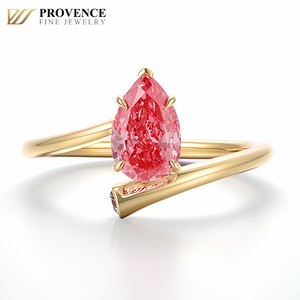 <span class=keywords><strong>Anello</strong></span> di Fidanzamento <span class=keywords><strong>con</strong></span> <span class=keywords><strong>Diamante</strong></span> Rosa Vivace Creato in Laboratorio, Oro Giallo 14K, <span class=keywords><strong>1</strong></span> <span class=keywords><strong>Carato</strong></span>, Taglio a Pera, Gioiello di Moda per Donne - Product Image 2