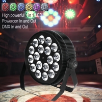 Projecteurs LED Par 18x18W RGBWAUV 6-en-1 Slim Wash DMX512 pour DJ, discothèque, mariage, événement, éclairage de scène