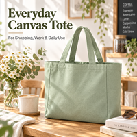 Sac fourre-tout en toile de coton personnalisable, moyen, avec fermeture éclair, bandoulière et soufflet latéral pour les voyages quotidiens