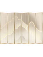 Pantalla Decorativa Plegable de 4 Paneles, Diseño Moderno y Minimalista, con Fondo de Paisaje, Estilo Lujoso, para Entrada