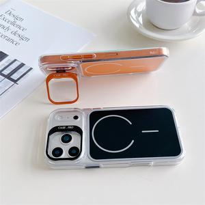 เคสโทรศัพท์แม่เหล็กคุณภาพสูง ใส สำหรับ iPhone 17 16 15 14 Pro Max พร้อมกรอบกล้องแบบตั้งได้ ลาย IMD ฝาหลังแบบดั้งเดิม - Product Image 6