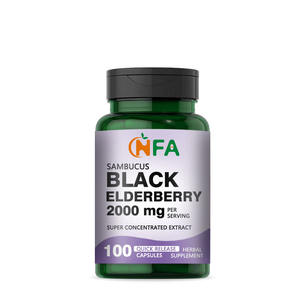 Lower Priect Sambucus Black Saúco Suplemento promueve la salud respiratoria y mejora el bienestar general Cápsulas de saúco - Product Image 1