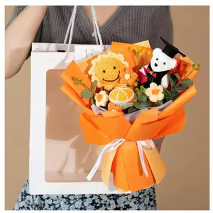 Il <span class=keywords><strong>girasole</strong></span> In un colpo solo In maglia di laurea orso bambola di <span class=keywords><strong>girasole</strong></span> Bouquet di fiori di laurea stagione Bouquet - Product Image 1