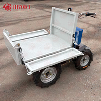 Elektrische Vierrad-Schubkarre Mini-Dumper 400kg Traglast 6h Akkulaufzeit OEM Landwirtschafts- und Baustellenmaterial-Transportwagen