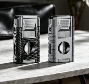 <b>Custom</b> Logo Cigar Torch <b>Lighter</b> with Cigar Cutter Factory Wholesale - Product Image 1