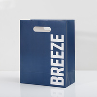 Emballage de luxe biodégradable et écologique pour vêtements, parfums, bijoux et cadeaux, bleu moderne, découpé sur mesure avec logo personnalisé, vente en gros