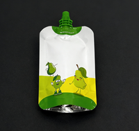 Emballage liquide rechargeable en sachet à bec verseur en aluminium et plastique personnalisé pour jus de fruits, boissons, vinaigrettes, yaourts, gelées