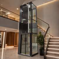 Ascenseur résidentiel personnalisé 400 kg, ascenseur à traction pour villa, ascenseur panoramique en verre MRL pour usage résidentiel privé