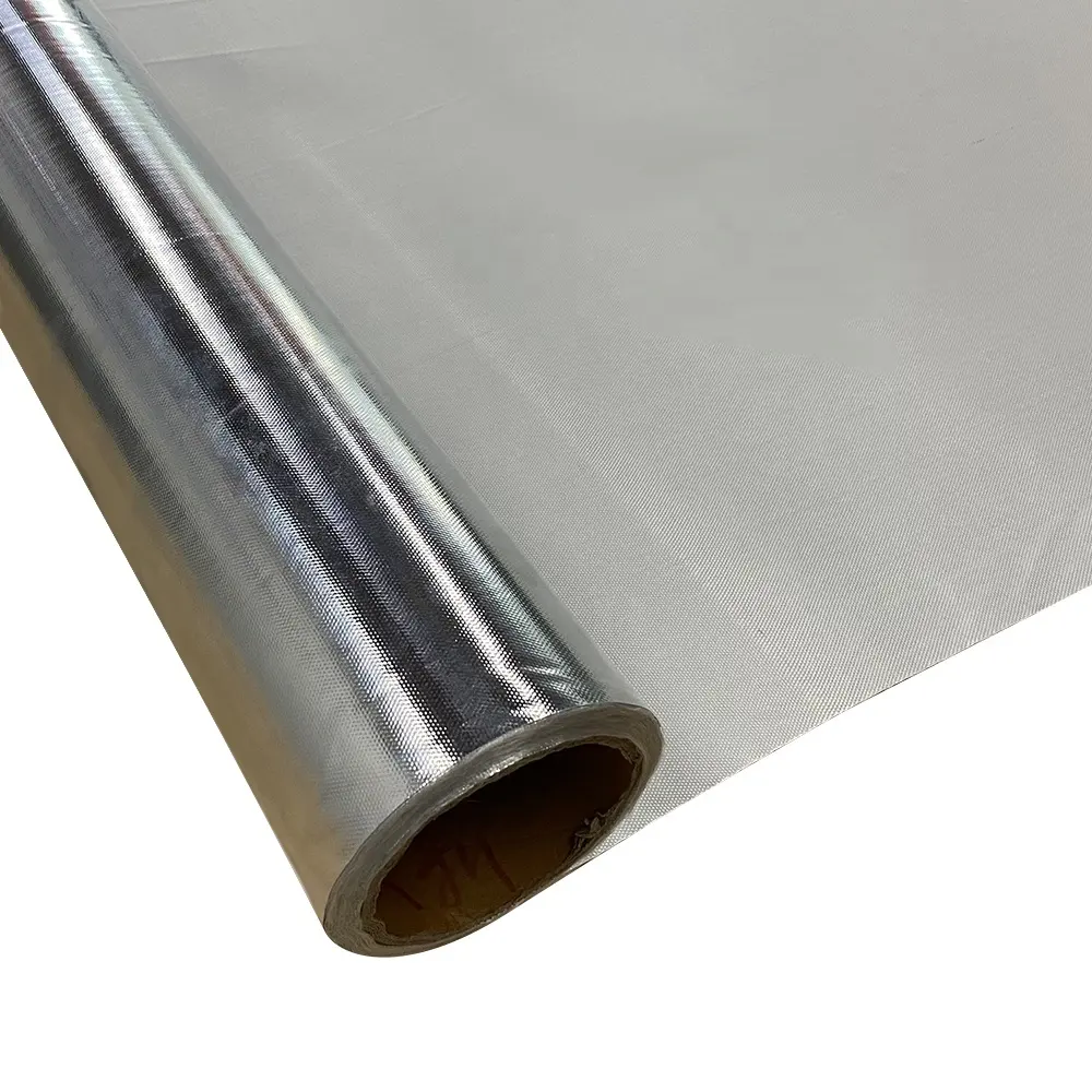 Fire resistant aluminum foil fiberglass insulation 15 mic Aluminum Foil Coated 200g Fiberglass fabric for PUR board