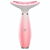Masseur rechargeable pour le cou et le visage, microcourant, 3 couleurs, vibration, soin de la peau, appareil de beauté avec chaleur