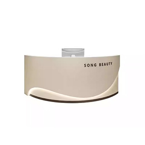 Mostrador de Recepción Curvo de Lujo, Mostrador Frontal Moderno para Salón de Belleza, Área de Recepción de Spa - Product Image 3