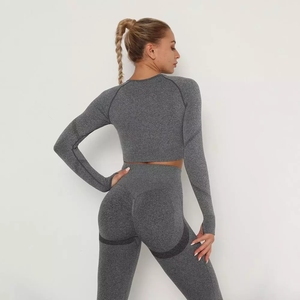 3PCS Seamless Activewear Sports Bra+ <strong>Long</strong> <strong>Sleeve</strong> Yoga <strong>Top</strong> Shirts+High Waist Leggings Set Yoga <strong>Gym</strong> Sets Fitness Women Sport Suit - Product Image 4