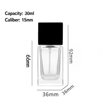 Flacon de parfum carré en verre de 30/50/100 ml avec bouchon en bois, atomiseur portable, conteneur cosmétique rechargeable haut de gamme