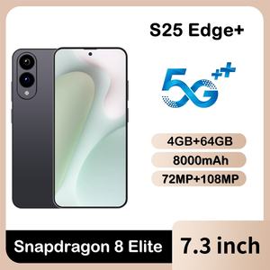 Ponsel pintar Gaming S25 Edge, HP cerdas layar penuh bermain game Android 14 S25 Edge + - Product Image 3