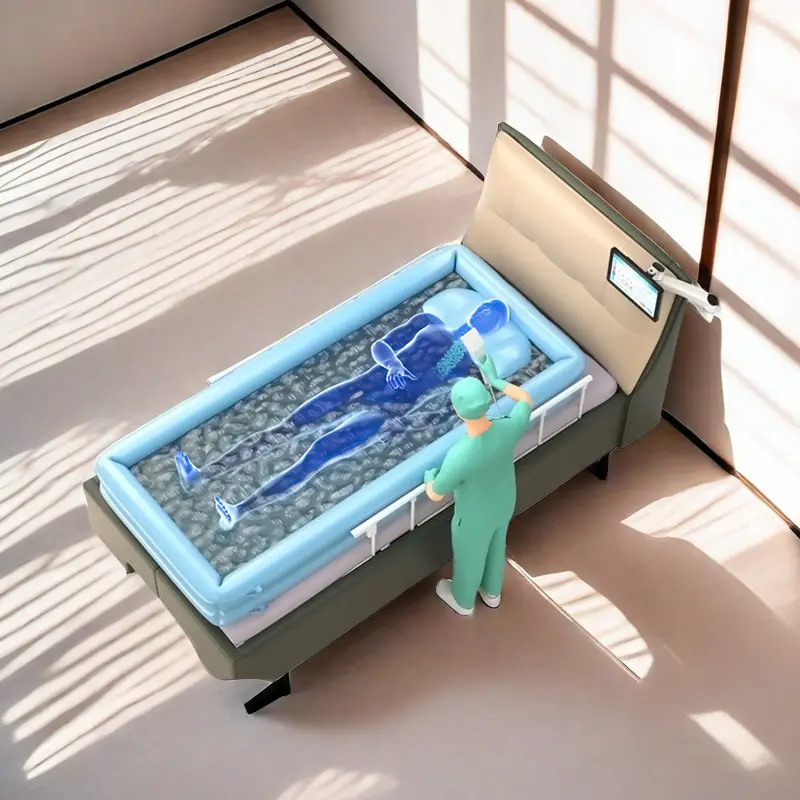 高齢者の家庭用および医療用のベッドでの入浴と自動空気供給機能を備えた使いやすい看護ベッド