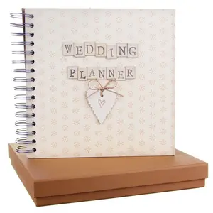 Profesional al por mayor de diseño personalizado boda planificador libros con caja de regalo
