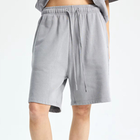 Shorts de survêtement unisexe avec cordon de serrage, taille élastique, coupe décontractée, entrejambe abaissé, poche latérale, style streetwear, OEM ODM, vente en gros