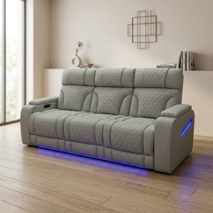 Sofá Reclinable Eléctrico de <span class=keywords><strong>3</strong></span> <span class=keywords><strong>Plazas</strong></span> para Cine en Casa con Portavasos, Juego de Muebles para Sala de Estar - Product Image 1