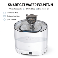 Fontaine à eau automatique portable pour chat avec recharge sans fil, 7L, eau circulante, sans prise requise, induction intelligente, nouveauté